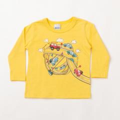 Camiseta Infantil Masculina Manga Longa Amarela