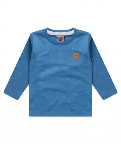 Camiseta de Inverno para Menino Basica Azul