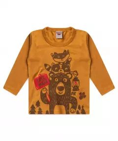 Camiseta de Inverno para Menino Ursinho Amarelo