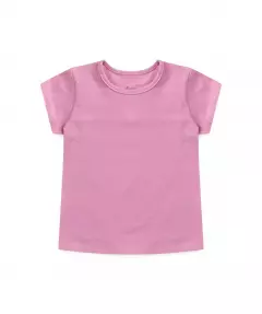 Camiseta de Verao Infantil Feminina Basica Rosa