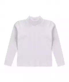 Camiseta Manga Longa para Menino Gola Cacharrel Branco