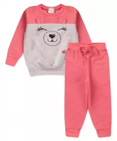 Conjunto de Frio para Menina Urso Pink