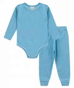 Conjunto de Ribana para Bebe Menino Azul