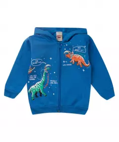 Jaqueta de Moletom para Menino Dino Azul