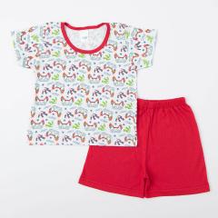 Pijama Infantil Masculino Blusa Game e Short Vermelho